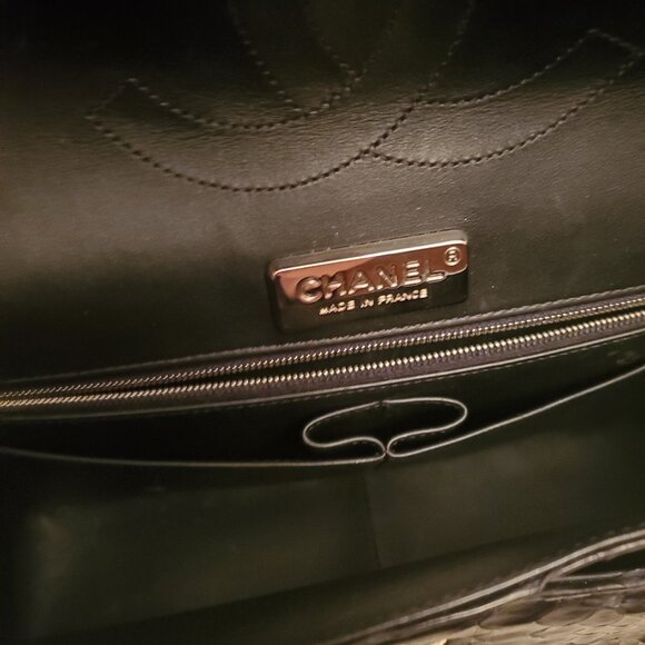 CHANEL Python Double Flap Bag with Silver Hardware - Picture 3 of 6